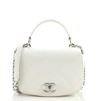 Chanel Ring My Bag Top Handle Bag Stitched Calfskin Small
