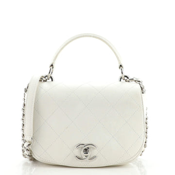 Chanel Ring My Bag Top Handle Bag Stitched Calfskin Small