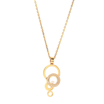 Chopard Happy Dreams 1 Diamond Round Pendant Necklace 18K Rose Gold with Diamonds