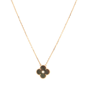 Van Cleef & Arpels Vintage Alhambra Pendant Necklace 18K Rose Gold and Mother of Pearl with Diamond