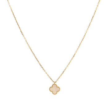 Van Cleef & Arpels Sweet Alhambra Pendant Necklace 18K Yellow Gold and Mother of Pearl