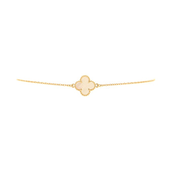 Van Cleef & Arpels Sweet Alhambra Bracelet 18K Yellow Gold and Mother of Pearl
