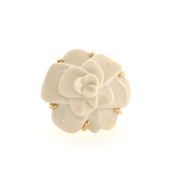Chanel Camellia Ring 18K Yellow Gold and Agate
