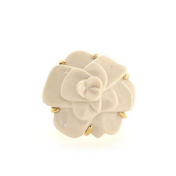 Chanel Camellia Ring 18K Yellow Gold and Agate