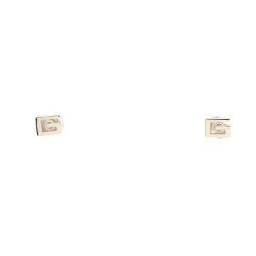 Gucci Mini Square G Logo Earrings 18K White Gold