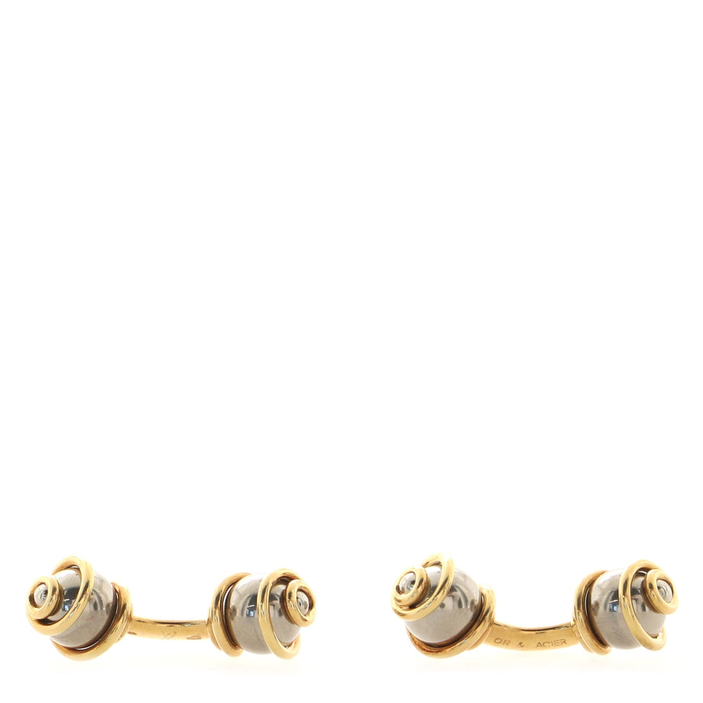 Louis Vuitton Double-Sided Swirl Cufflinks in 18K Yellow Gold