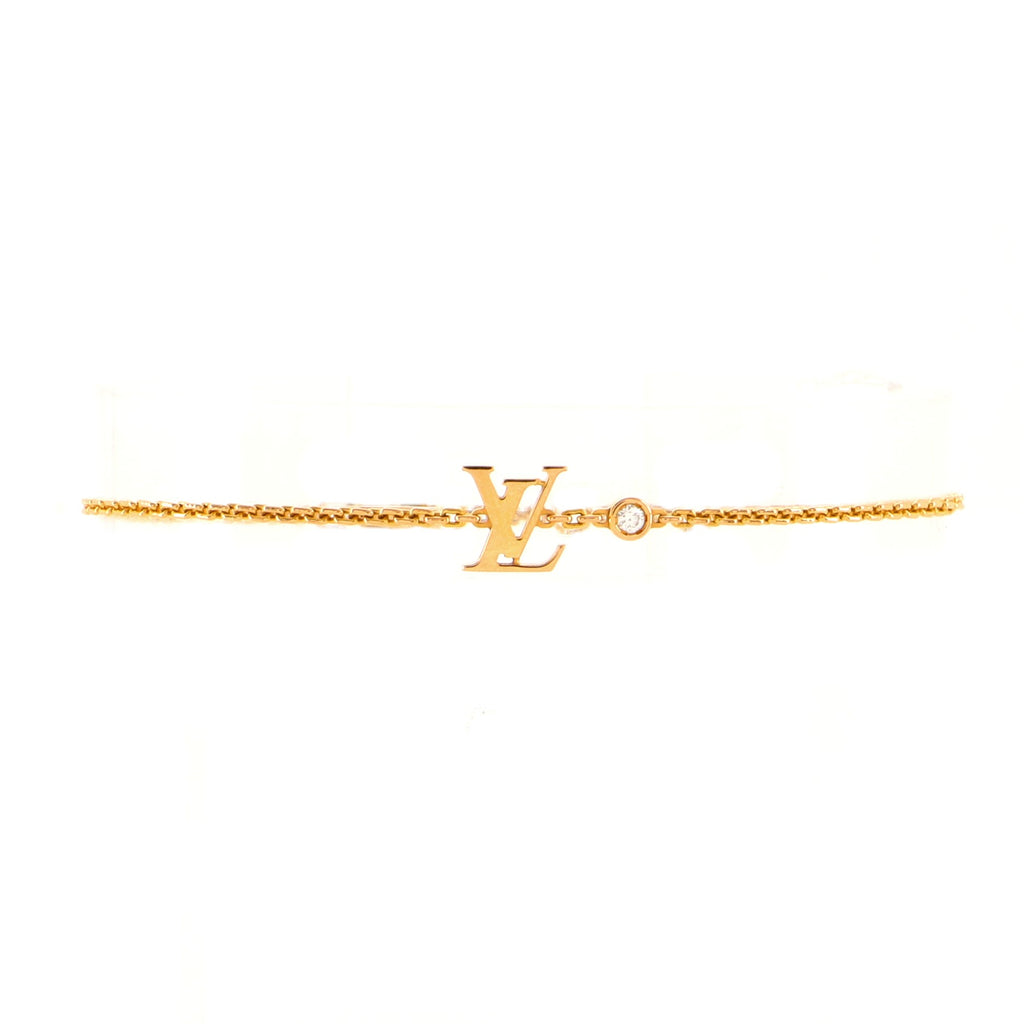 LOUIS VUITTON 18K Yellow Gold Diamond Idylle Blossom LV Bracelet 1291858