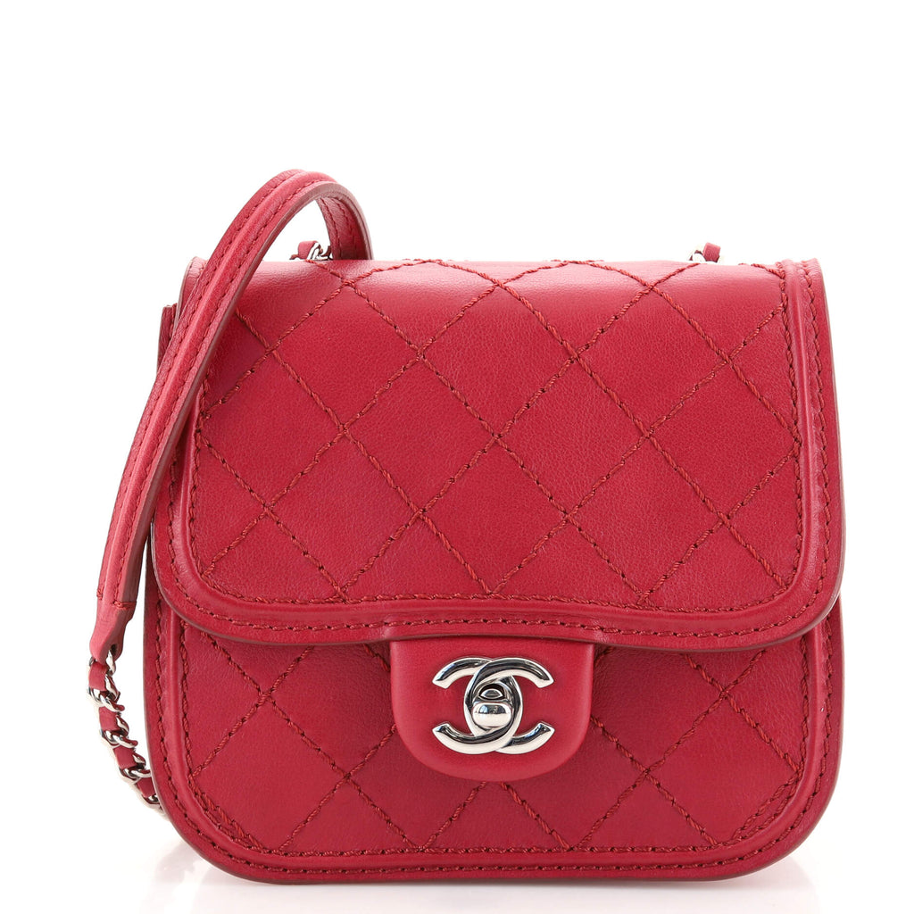 Chanel Citizen Flap Bag Quilted Calfskin Mini Red 13176748