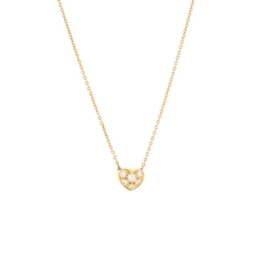 Tiffany & Co. Heart Pendant Necklace 18K Yellow Gold with Diamonds