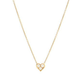 Tiffany & Co. Sentimental Heart 3 Diamond Pendant Necklace 18K Yellow Gold with Diamonds