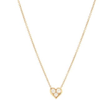 Tiffany & Co. Sentimental Heart 3 Diamond Pendant Necklace 18K Yellow Gold with Diamonds