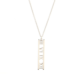 Tiffany & Co. Atlas Bar Pendant Necklace 18K White Gold