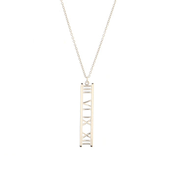 Tiffany & Co. Atlas Bar Pendant Necklace 18K White Gold