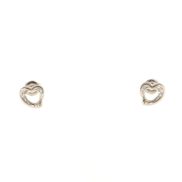 Tiffany & Co. Elsa Peretti Open Heart Earrings Platinum with Diamonds