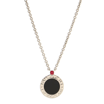 Bvlgari B.Zero1 Save the Children Pendant Necklace Sterling Silver with Onyx and Ruby