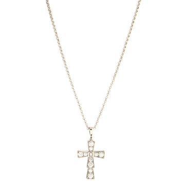Bvlgari Serpenti Cross Necklace 18K White Gold and Diamonds