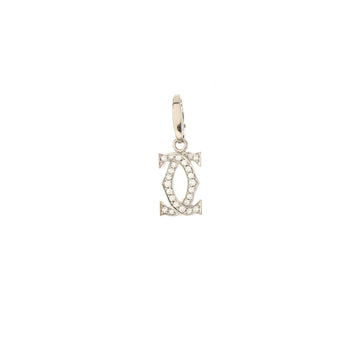 Cartier 2C Charm Pendant & Charms 18K White Gold with Diamonds