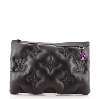 Louis Vuitton A4 Pouch Monogram Puffer Black in Lambskin with