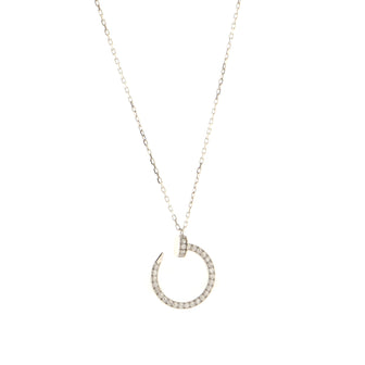 Cartier Juste Un Clou Pendant Necklace 18K White Gold and Diamonds