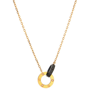 Cartier Love Interlocking Pave Necklace 18K Rose Gold with Diamonds