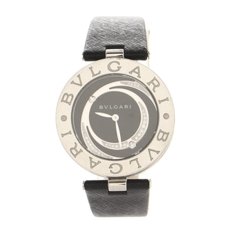 Bvlgari B.Zero1 Moon Quartz Watch Stainless Steel and Leather with Diamonds 35