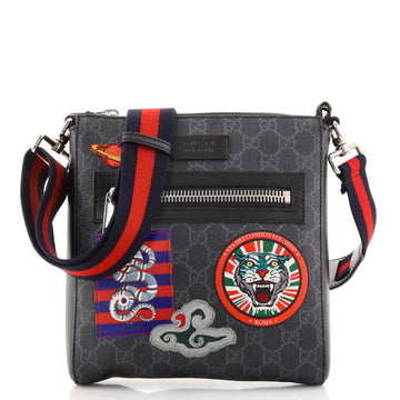 Gucci Night Courrier Zip Messenger GG Coated Canvas with Applique Small