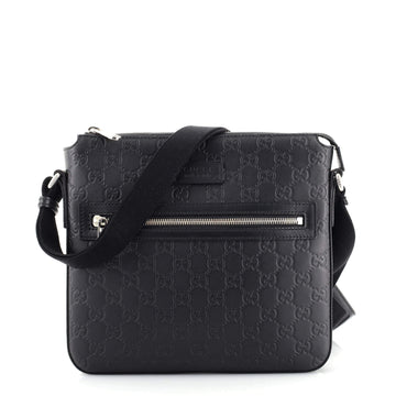 Gucci Signature Zip Messenger Bag Guccissima Leather Small