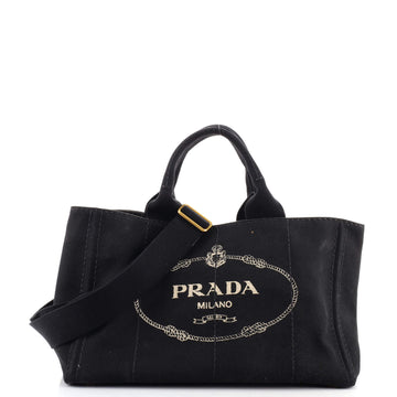 Prada Canapa Convertible Tote Canvas Medium
