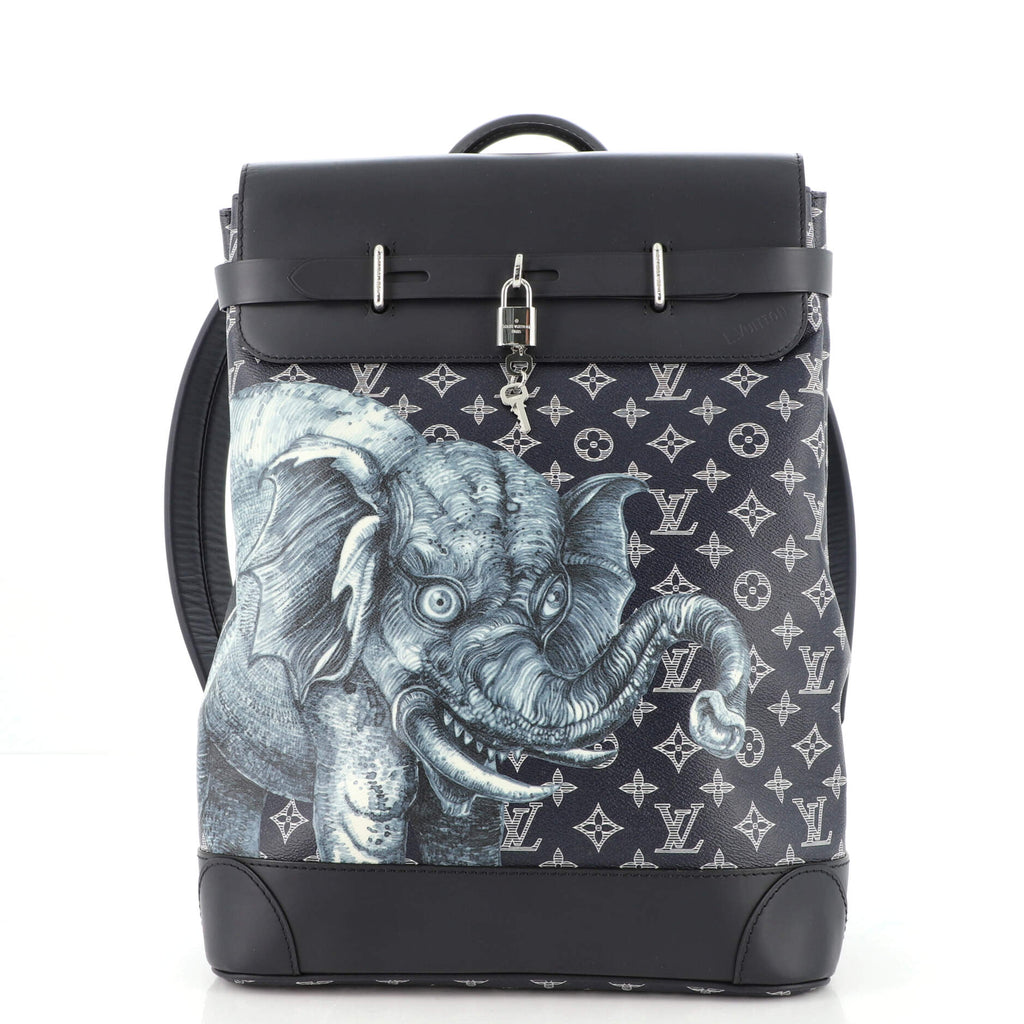 Louis Vuitton Steamer Backpack Limited Edition Chapman Savane Monogram  Canvas Blue 13177830