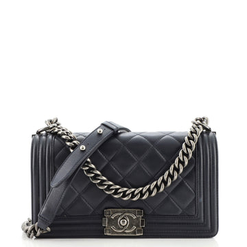Chanel Boy Flap Bag Quilted Lambskin Old Medium