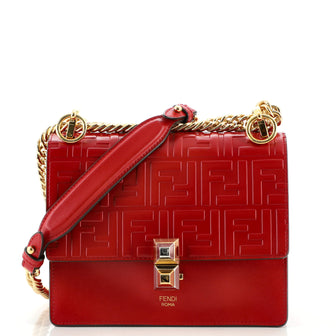 Fendi Kan I Bag Zucca Embossed Leather Small