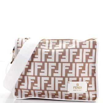 Fendi Vintage Zip Messenger Bag Zucca Nylon Small