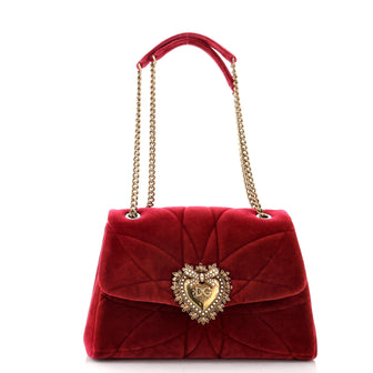 Dolce & Gabbana Devotion Crossbody Bag Quilted Velvet Large