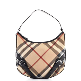 Burberry Larkin Hobo Nova Check Coated Canvas Medium