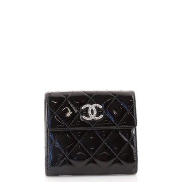 Chanel Brilliant Compact Wallet Quilted Patent
