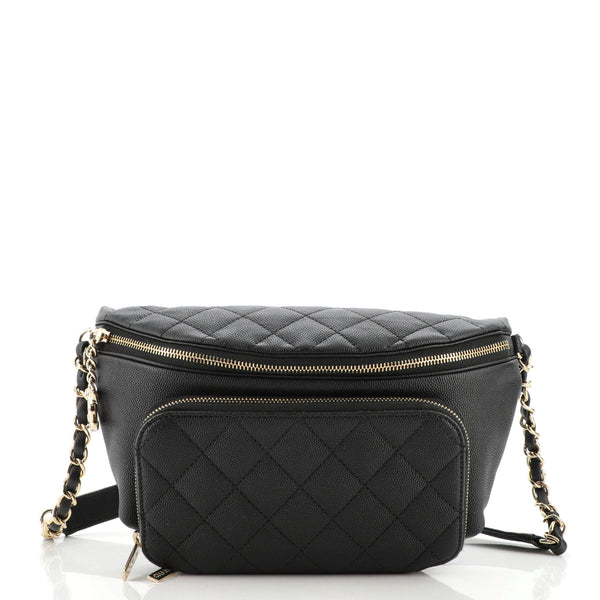Chanel Black Quilted Caviar Business Affinity Backpack Bag