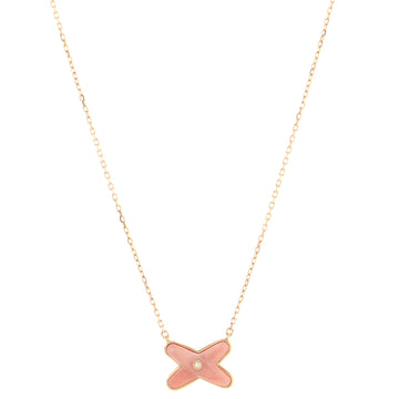 Chaumet Jeux de Liens Pendant Necklace 18K Rose Gold with Pink Opal and Diamond