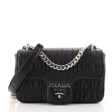 Prada Chain Flap Shoulder Bag Nappa Gaufre Small