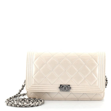 Chanel Boy Wallet on Chain Quilted Patent