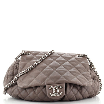 Chanel Chain Around Flap Bag Quilted Leather Large