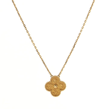 Van Cleef & Arpels Vintage Alhambra Pendant Necklace 18K Yellow Gold
