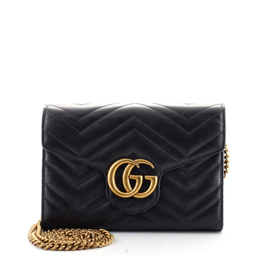 Gucci GG Marmont Chain Wallet Matelasse Leather Mini