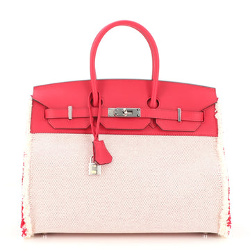 Hermes Fray Fray Birkin Bag Toile and Swift 35