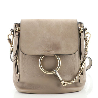 Chloe Faye Backpack Leather and Suede Medium