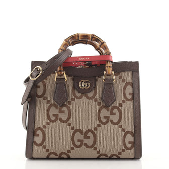 Gucci Diana NM Bamboo Handle Tote Jumbo GG Canvas Small