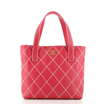 Chanel Surpique Tote Quilted Leather Small