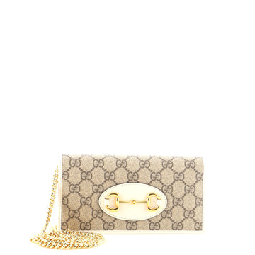 Gucci Horsebit 1955 Chain Wallet GG Coated Canvas