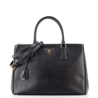 Prada Double Zip Lux Tote Saffiano Leather Medium