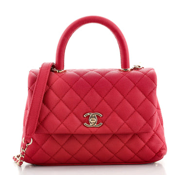 Chanel Coco Top Handle Bag Quilted Caviar Small