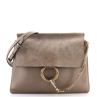 Chloe Faye Shoulder Bag Leather and Suede Medium